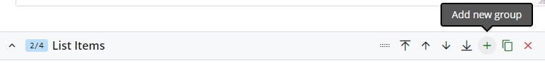 2 of 4 List items cascade group with green add new group button highlighted