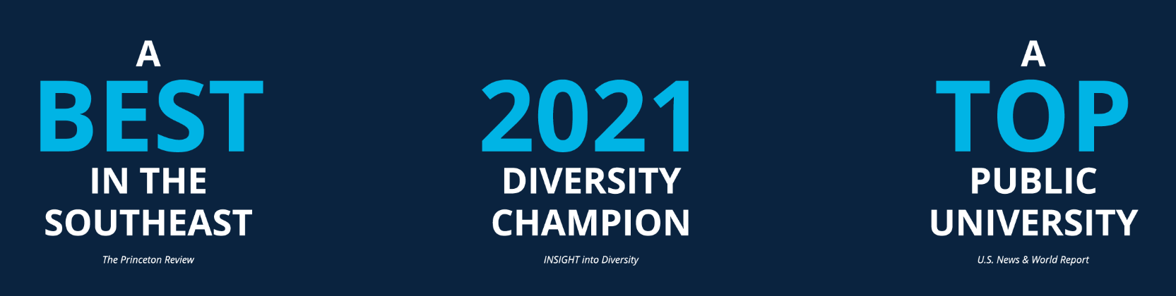 A Best in the Southeast 2021 Diversity Champion Insight into Diversity A Top Public University US News and World Report