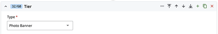 tier type photo banner in drop down