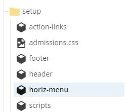 Setup Folder options - select horiz-menu