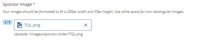 Screenshot of sponsor image tier within the sponsor slider feature