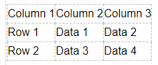 Insert data into each cell