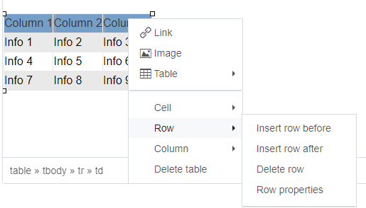 highlight header row then right-click, go down to Row and select Row Properties