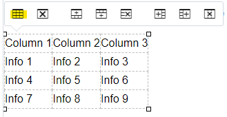 Click inside the table to select table properties