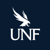 unf logo on blue box