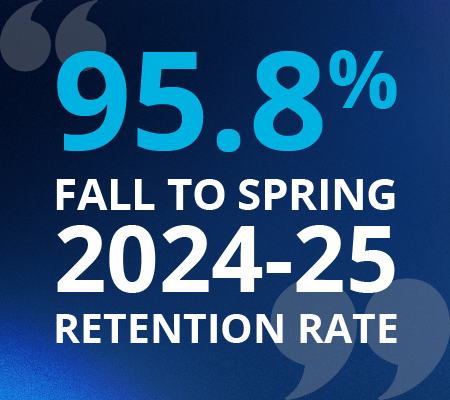 95.8 percent fall to spring 2024-25 retention rate