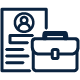 briefcase and resume icon