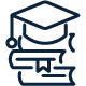 graduate cap and books icon