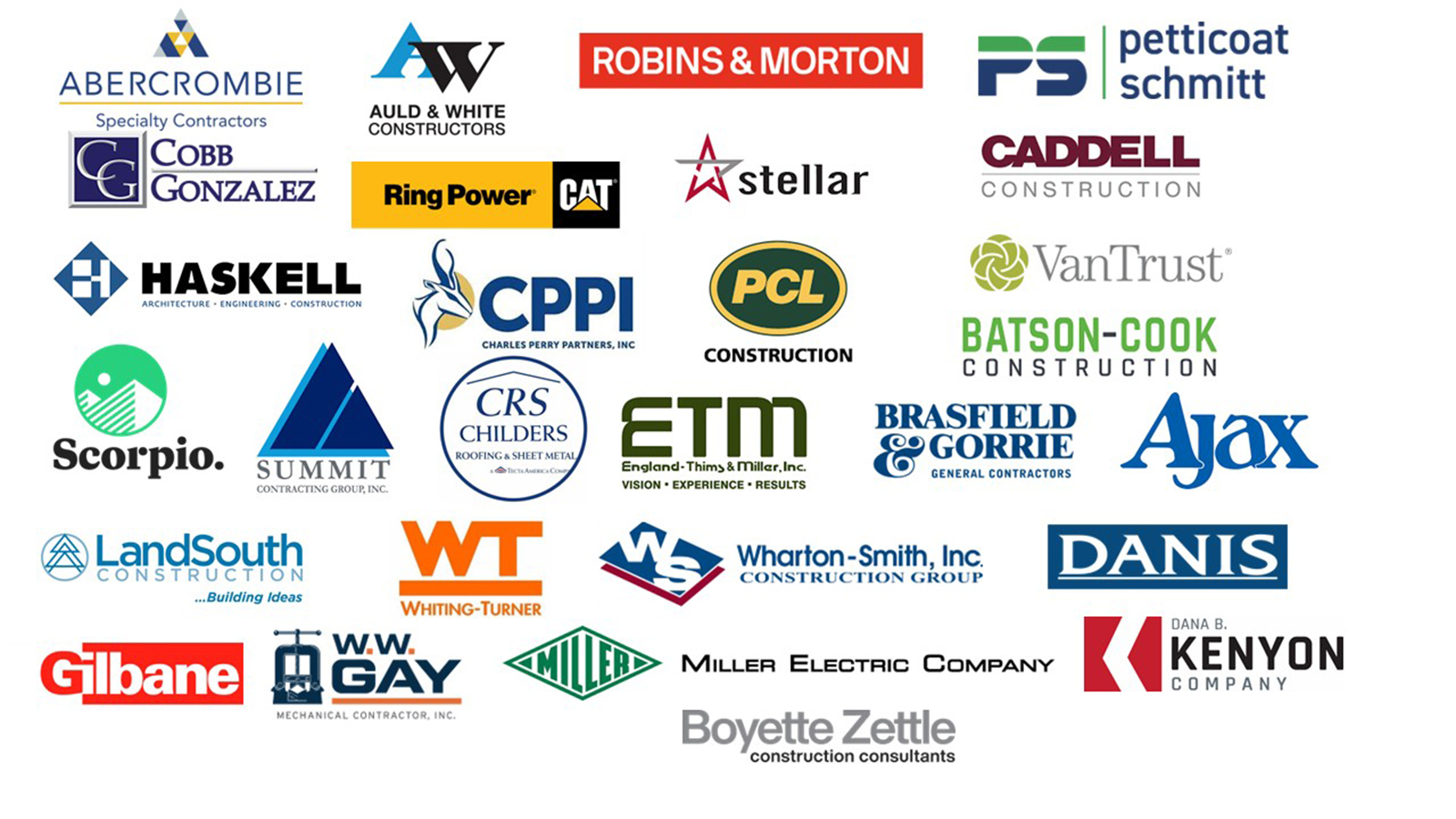logos of the companies with which the board members are affiliated, listed next to each member.