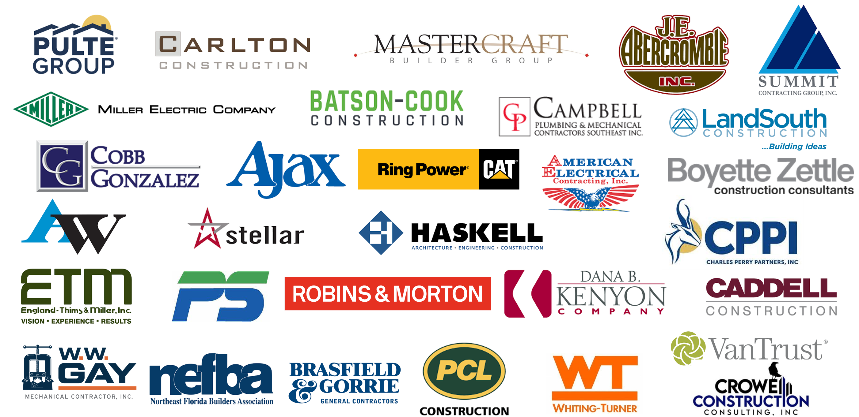 logos of the companies with which the board members are affiliated, listed next to each member.