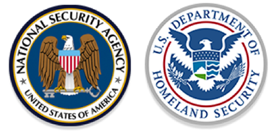 seal for National Security Agency and seal for U.S. Department of Homeland Security