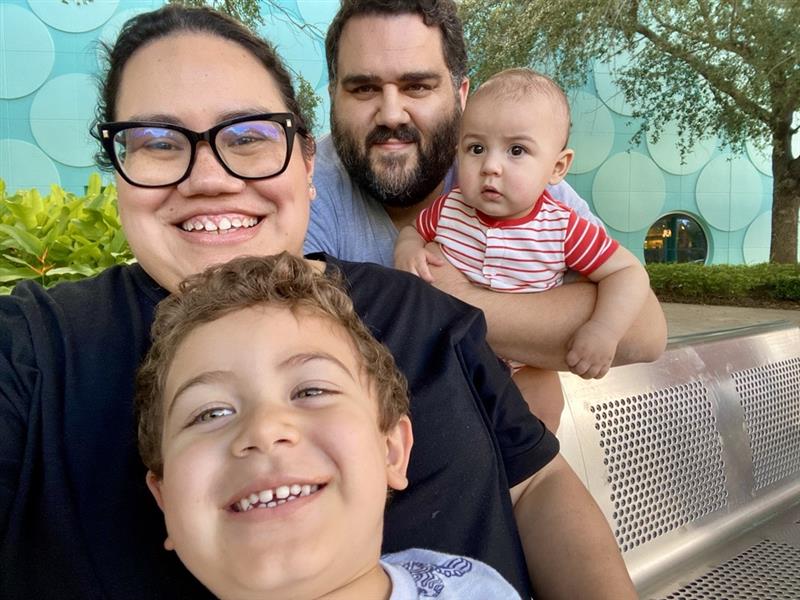Gabriela Gutierrez with her husband and two kids