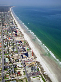 a view of Jacksonville Beach shoreline