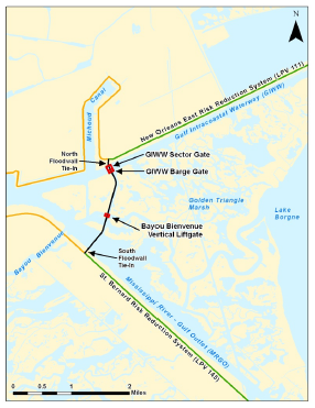 lake borgne surge barrier map