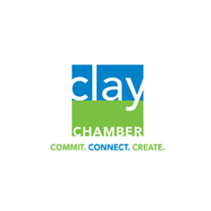 clay chamber logo with text commit. connect. create.