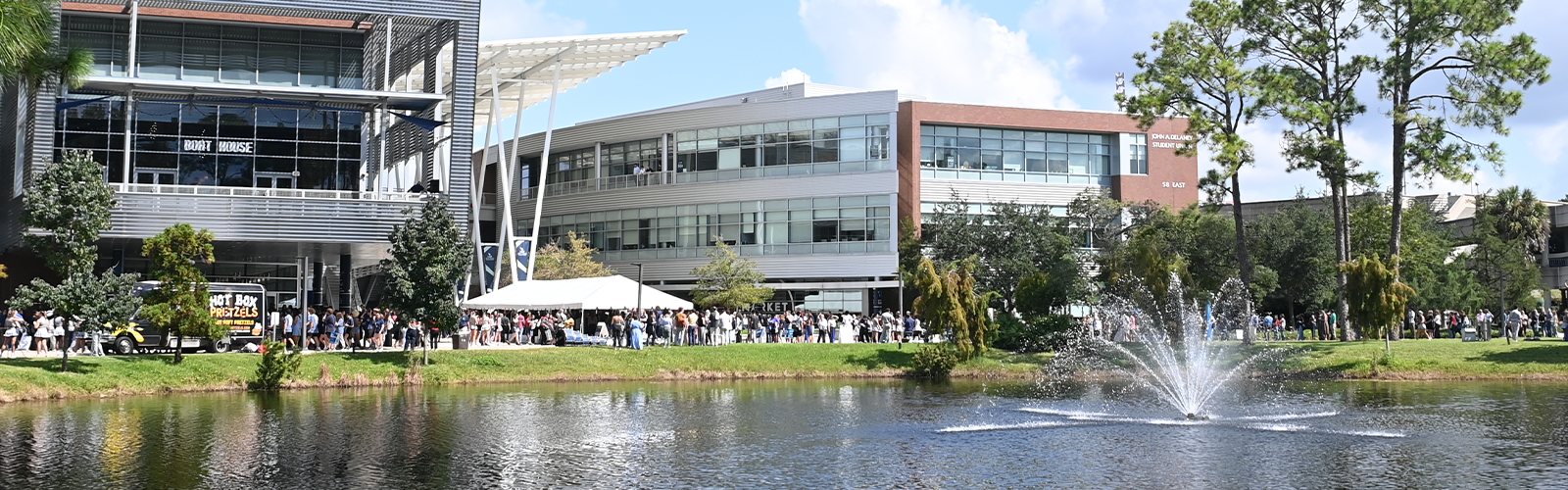 UNF community event with lots of UNF people heading to the event at the Student Union
