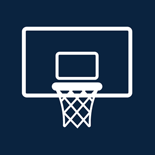 Outline of a basketball hoop