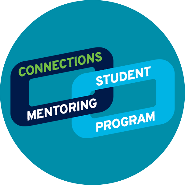 Connections Student Mentoring Program Logo which is a chain with the words on it