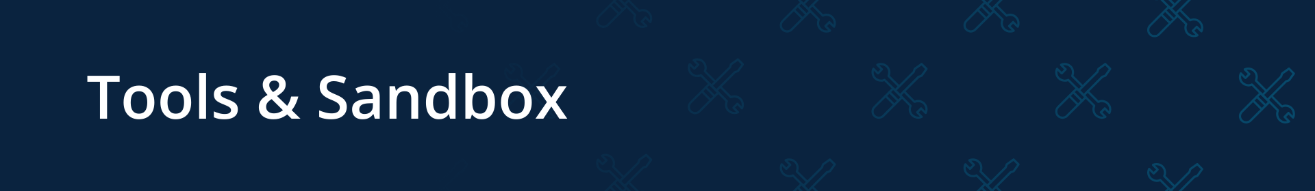 tools and sandbox banner