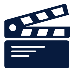 blue movie clapboard