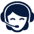 blue woman with phone headset icon