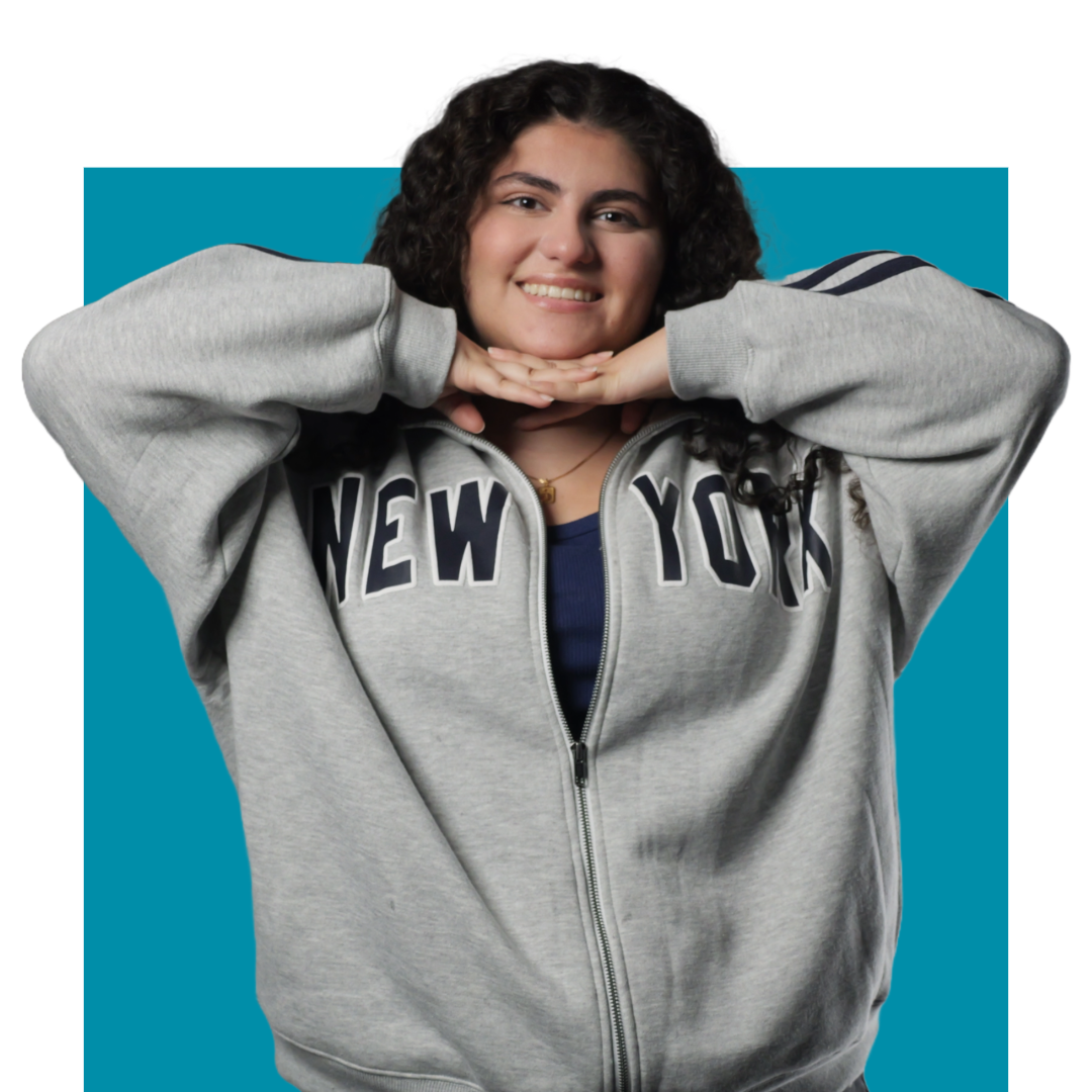 Deema Alhaddad with teal background