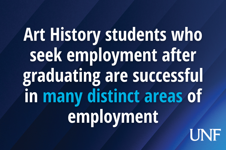 Art History students who seek employment after graduating are successful in many distinct areas of employment