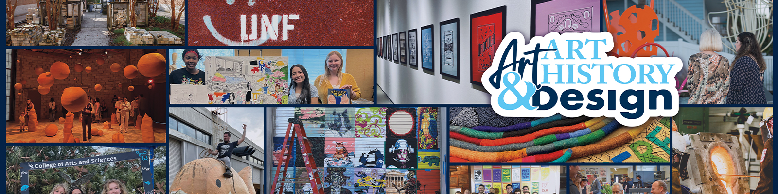 Art, Art History and Design collage of unf art projects
