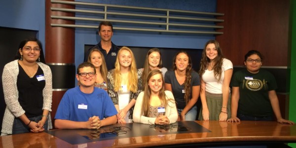 Nease High School students attend a seminar given by Dr. Deeley in the Communication TV studio.