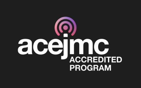 The letters acejmc are on a black background.