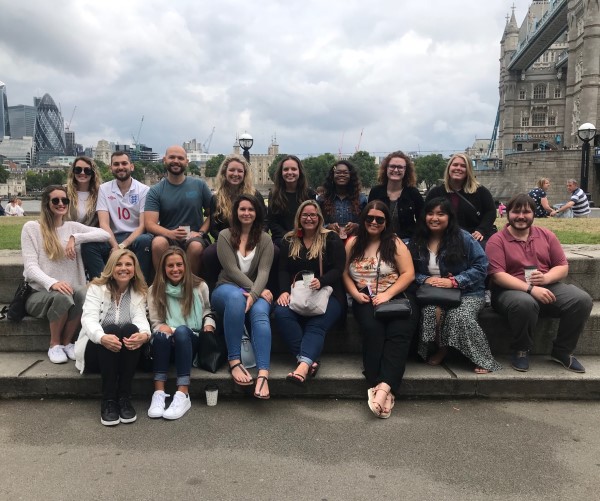 Professor Colvin and her students in London.
