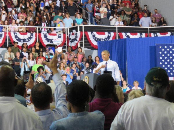 Students saw the political communication process at President Obama's speech at UNF