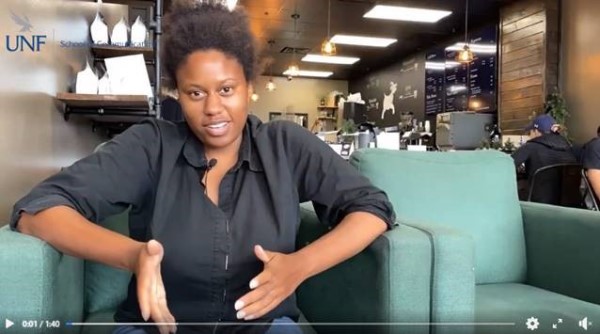 Tracey Kyles is interviewed in a restaurant.