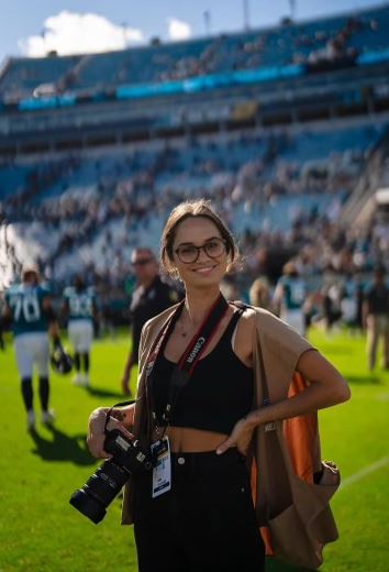 Carmen Macri works at the Jaguar's football stadium.