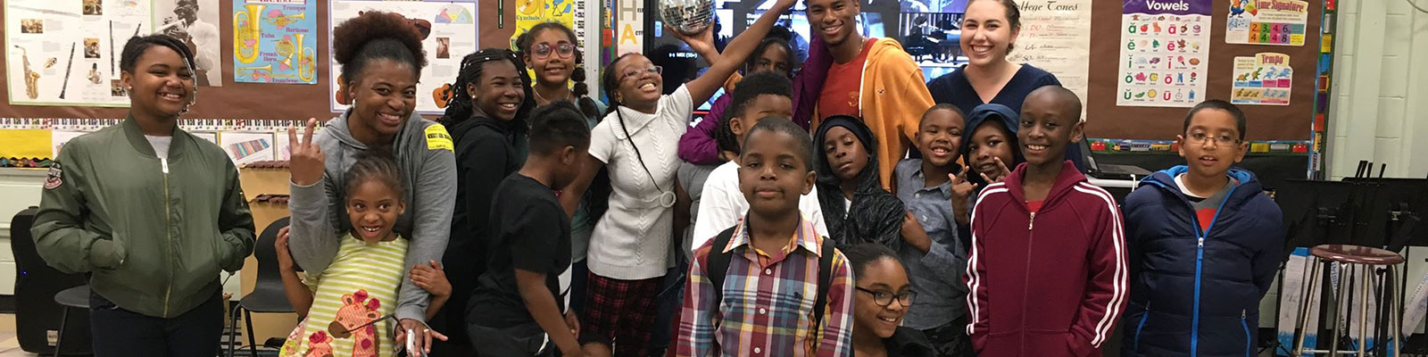 Blacklit Garden Elementary class photo with students and teacher