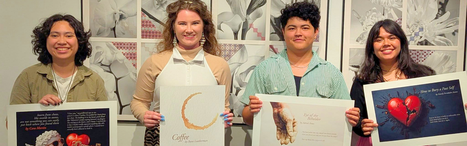 Students displaying creative writing projects