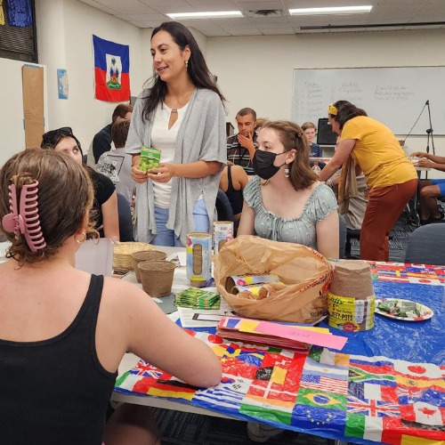 Students learning about different food cultures