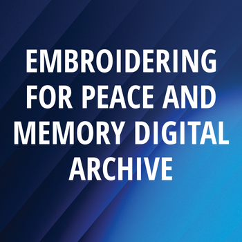 Blue square, Embroidering for peace and memory digital archive