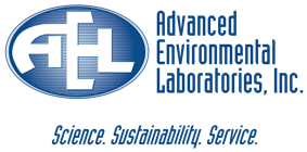 advanced environmental laboratories inc. science sustainability service logo