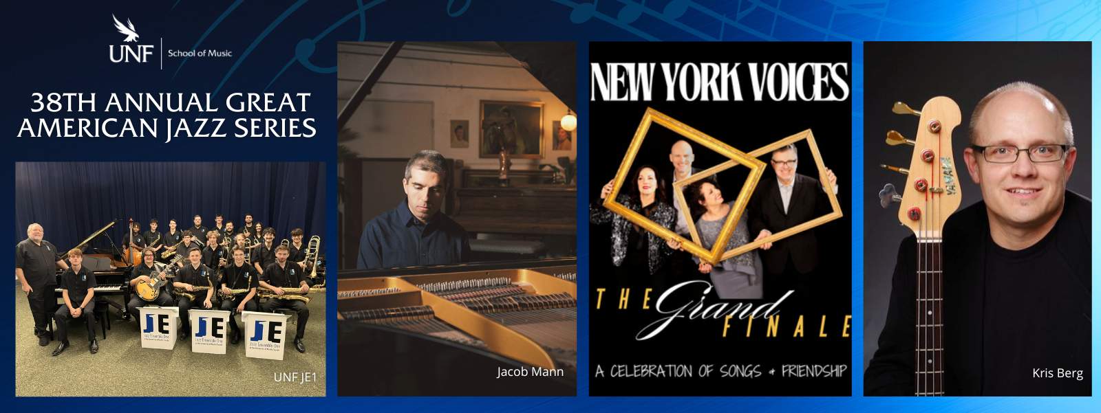 Photos of persons playing and holding various instruments
