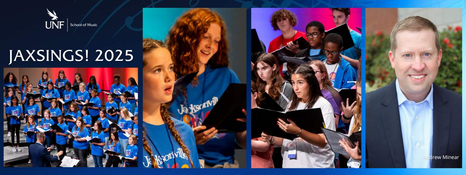 Photos of young people singing