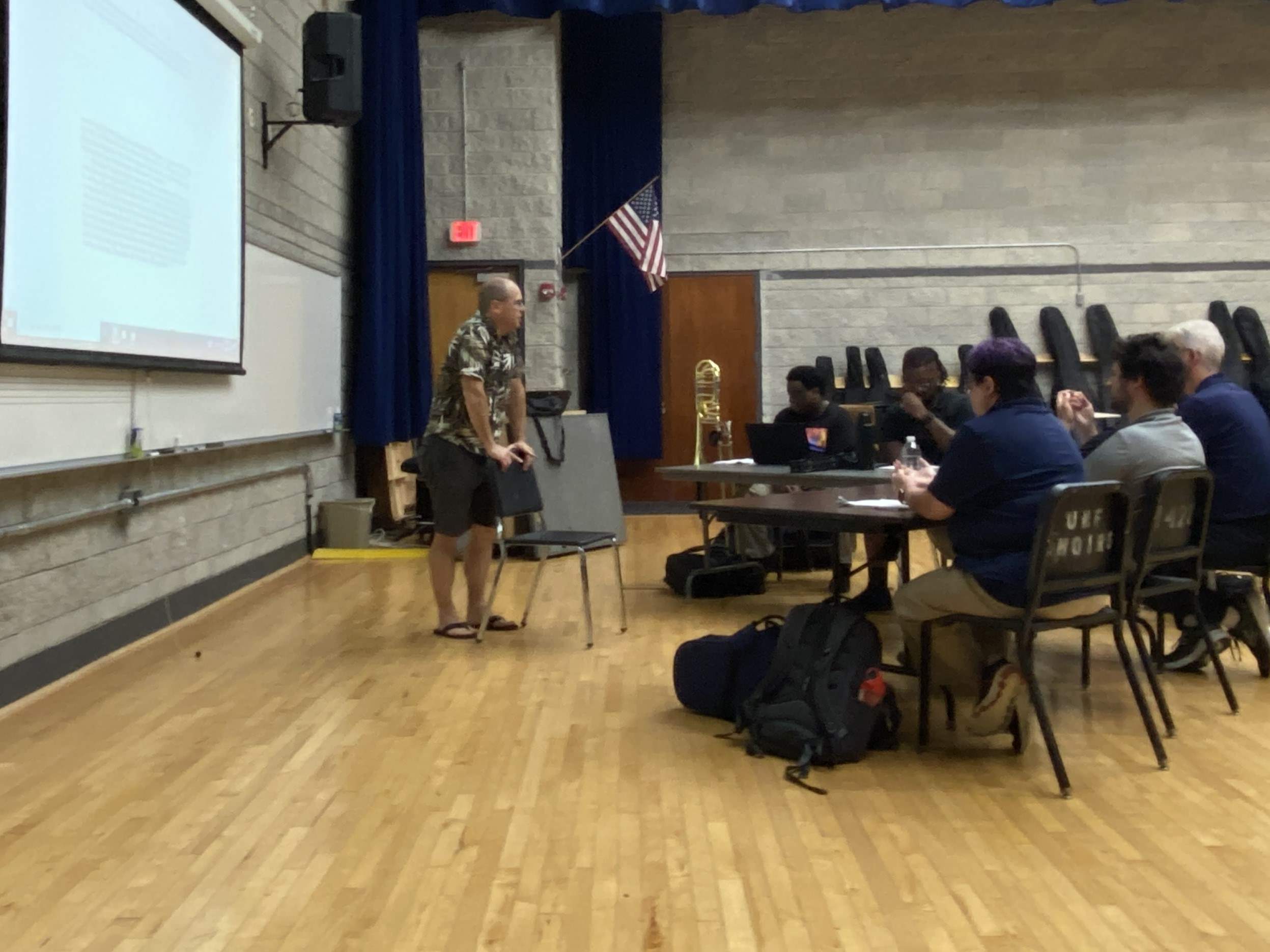 Professor lecturing in classroom
