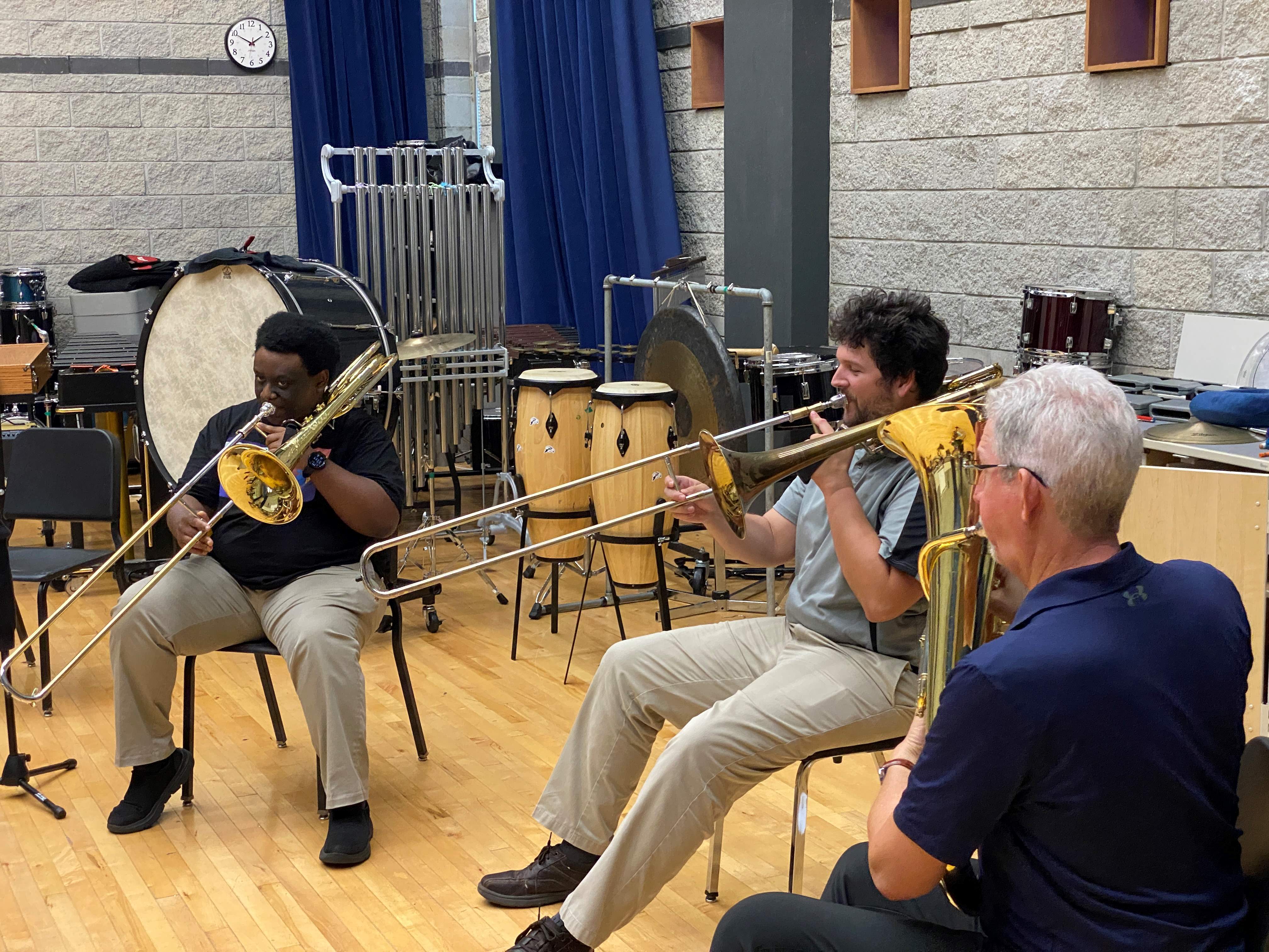 Students playing instruments