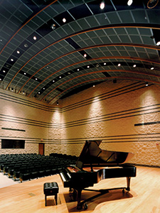 Recital Hall with piano on stage