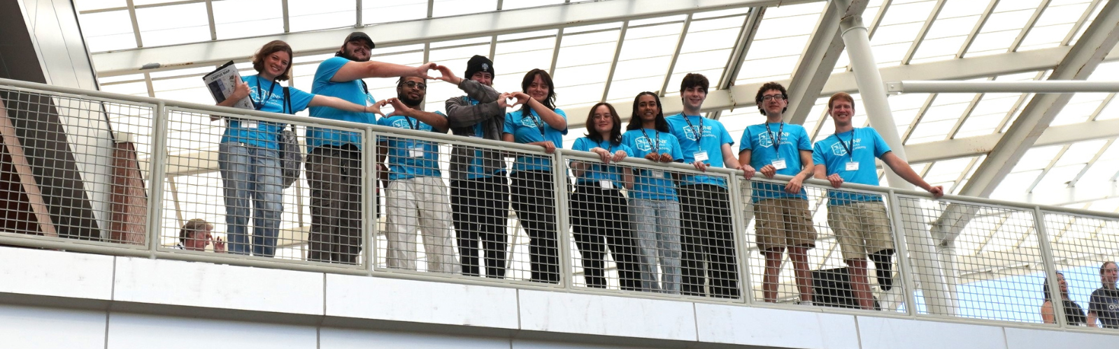 Group of Philosophy students at UNF's student union bridge