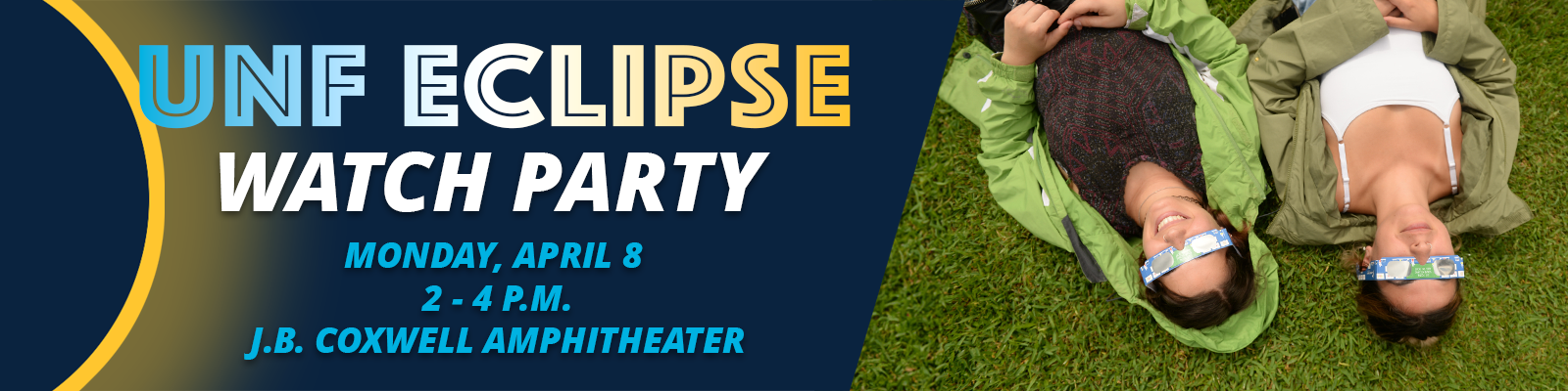 unf eclipse watch party monday april 8 2 to 4 pm jb coxwell amphitheater