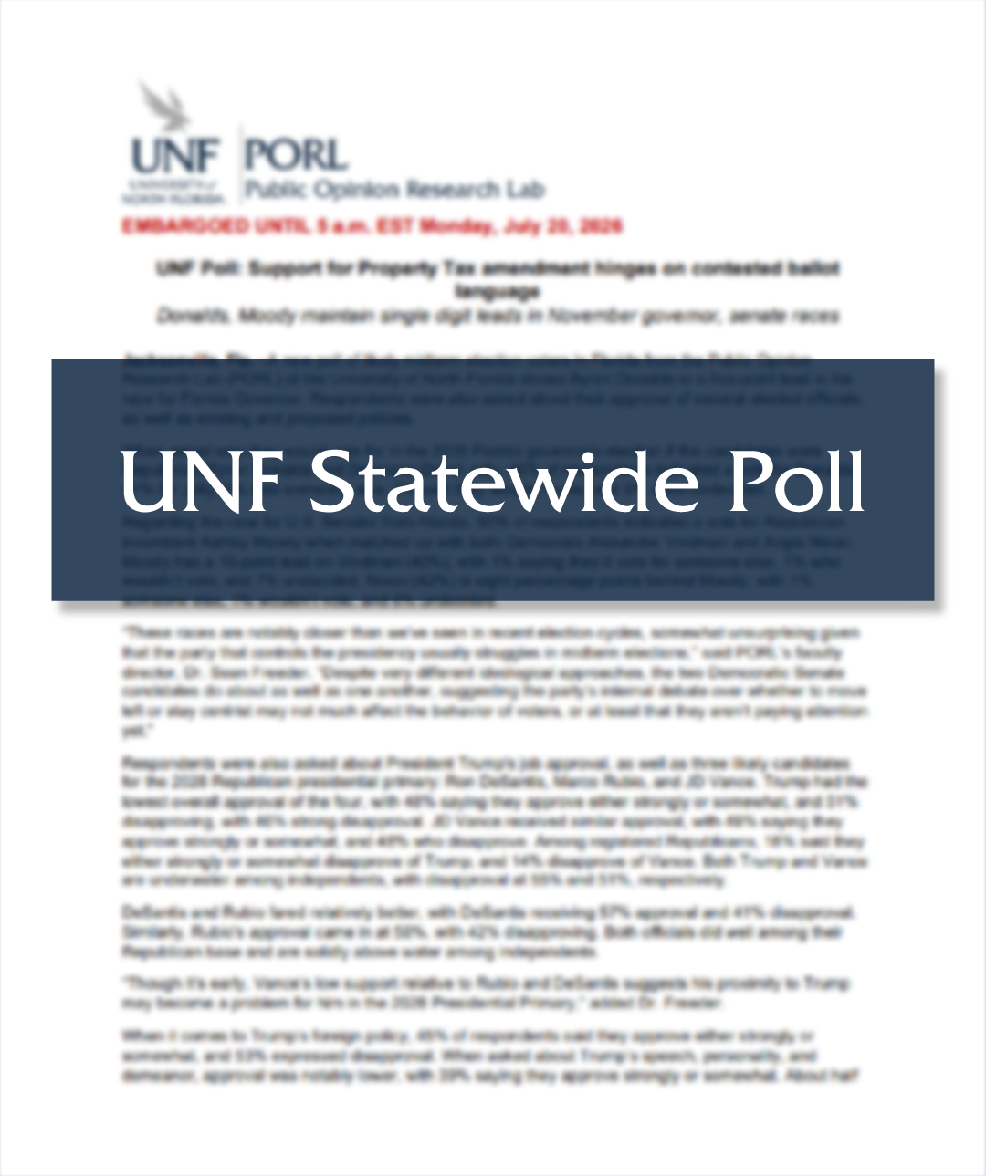 UNF Statewide Poll