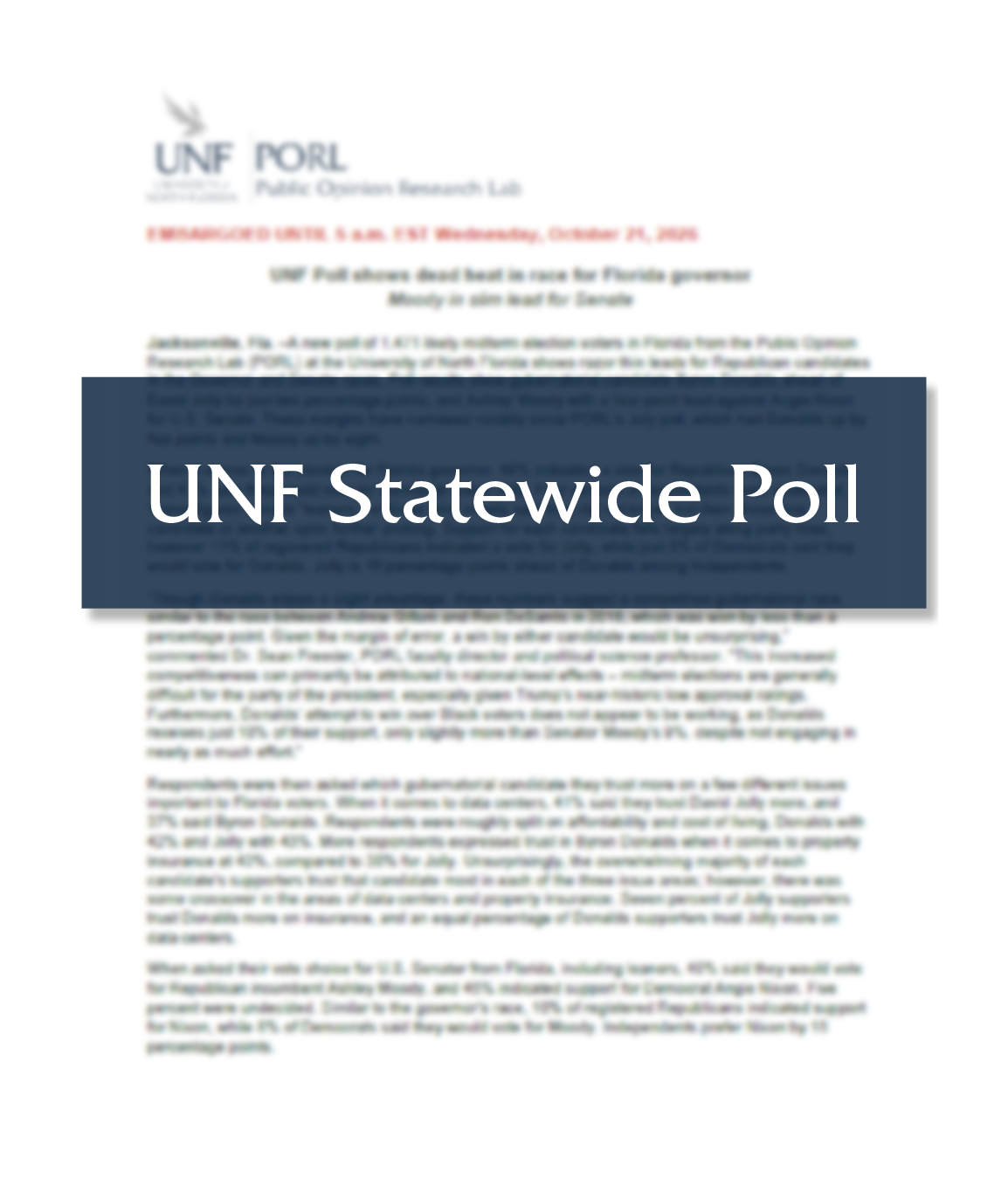 UNF Statewide Poll