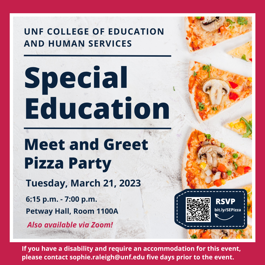special education meet and greet event hosted by COEHS, March 21 at 6:15pm in Petway Hall