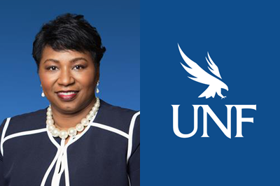 Dr. Greene headshot with UNF logo